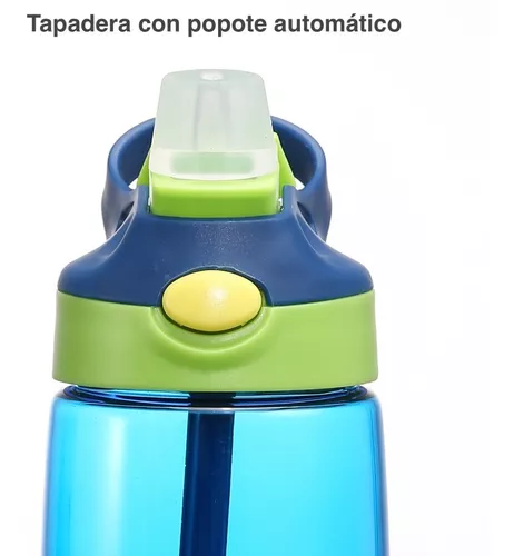 Termo Botella De Agua Infantil Niños Popote Automatico 480ml