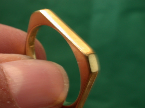 Anillo Enchapado Oro 18k Luli Buena Calidad Cuadrado Unisex