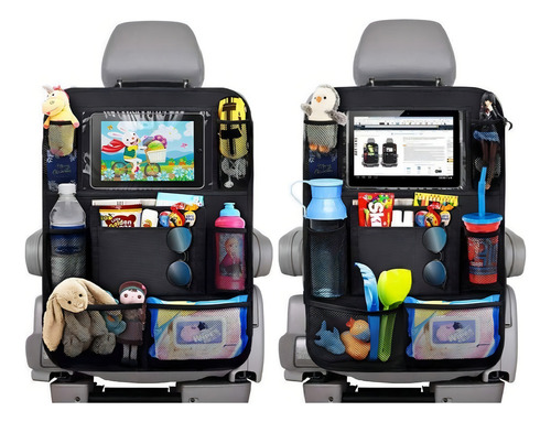 Organizador Soporte De Auto Asiento Trasero Orden Y Espacio Color Negro Floreado
