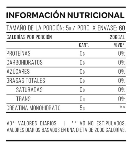 Creatina Monohidrato 300g Suplemento Star Nutrition Sabor Sin Sabor