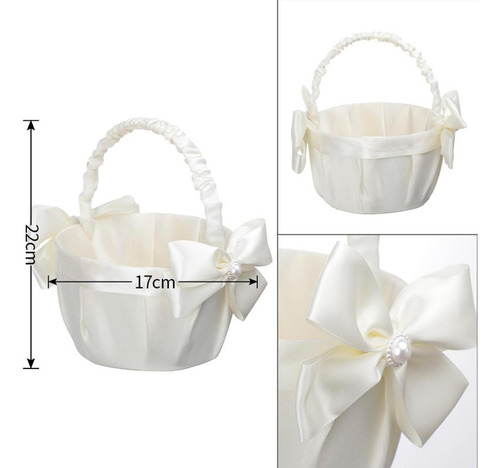 Cesta De Flores Para Boda, Cesta De Cintas De Raso, A