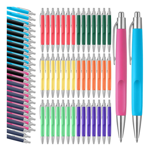 100 Bolígrafos Retractables Granel De Color Rosa Y Azu...