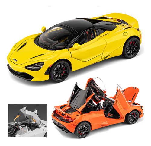 Mclaren 720s Roadster Miniatura Metal Coche Con Luz Y Sonido