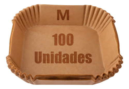Kit 100 Forma Quadrada Fritadeira Airfryer Papel Descartável