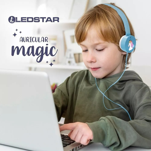 Auriculares Niños Unicornio Ledstar Kids Magic C/cable Jeux