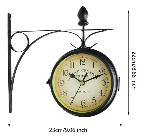Reloj De Pared De Doble Cara Con Soporte De Pared