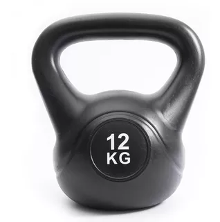 Pesas Rusas Kettlebell Pvc 12kg Fitness Mancuerna Funcional Color Negro