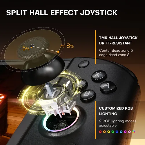 Joypad Sem Fio Nyxi Hyperion 3 Para Switch2 Com 9-gyroh Pret Preto
