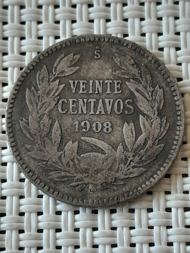 Moneda 20 Centavos 1908 - Plata