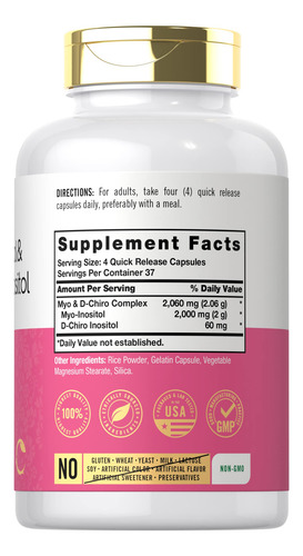 Carlyle Myo-inositol & D-chiro Inositol 2060mg 150 Capsulas