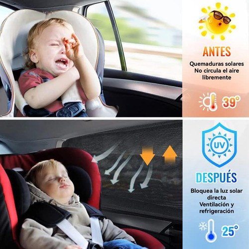Paquete De 2 Cortinas Para Ventana De Automóvil, Cortinas