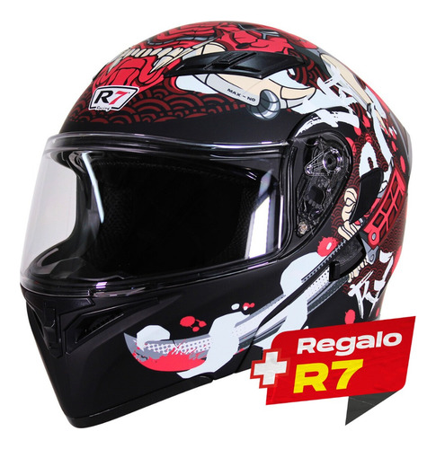 Casco Abatible R7 Racing Unscarred Oni Doble Mica Dot