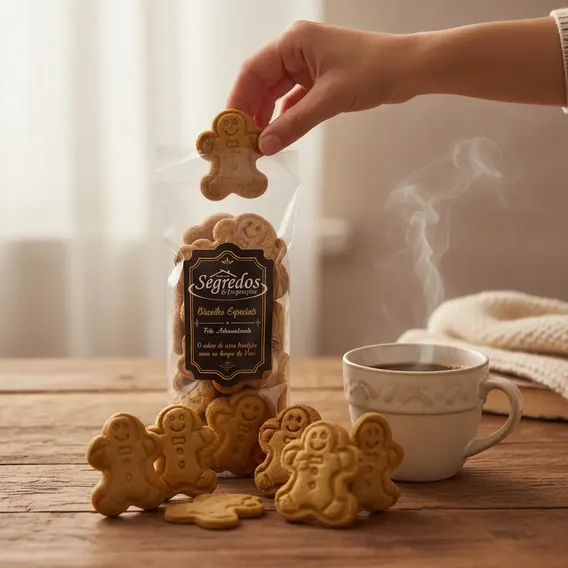 Biscoitos De Gengibre 100g Boneco Natalino Bolacha Artesanal