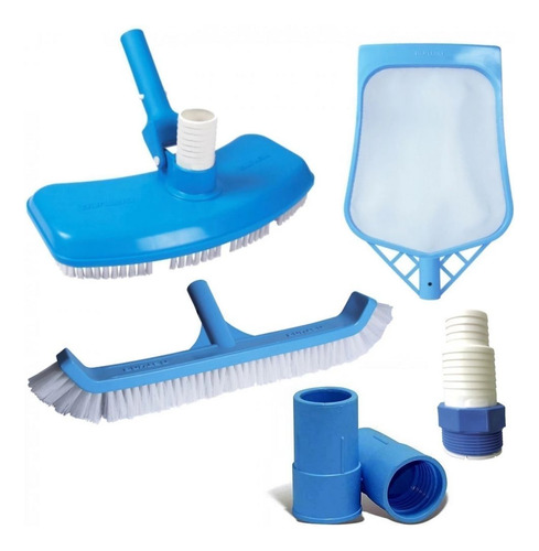 Kit Limpeza De Piscina Aspirador Peneira Escova E Ponteiras