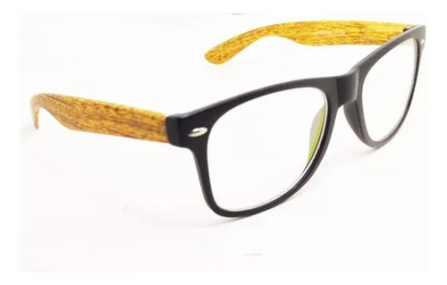 Lentes Computadora Blue Light Protege Ojos Bamboo Niños Negro