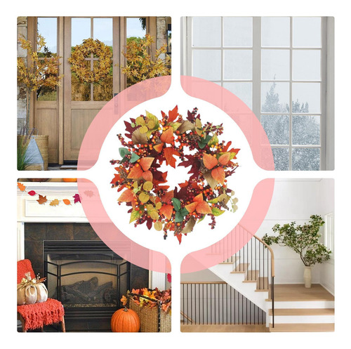 Corona De Decoraciones De Otoño Decoración De Corona De Otoñ