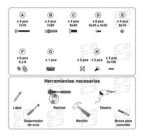 Imagen 4 de 9 de Soporte De Tv 50 Pulgadas Inclinacion Pared