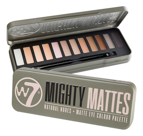 Paleta De Sombras De Ojos W7 Mighty Mattes, 12 Colores Nude