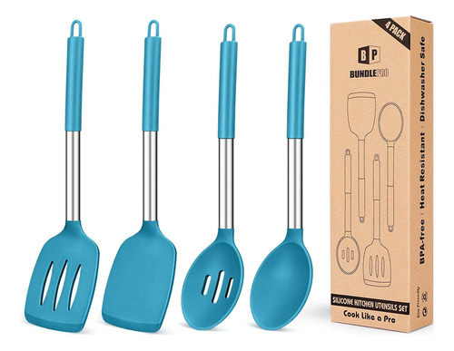 Juego De 4 Utensilios De Cocina De Silicona, Antiadherentes,