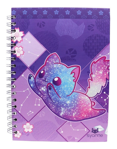 Syanne Libreta Sketchbook Hoja Blanca Gato Cósmico  Kawaii