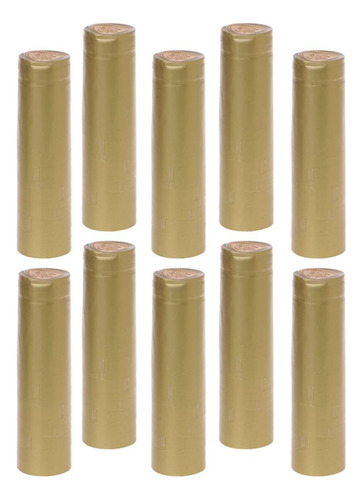100 Pzas Cápsulas De Botella Termorretráctil 30 Mm De Oro