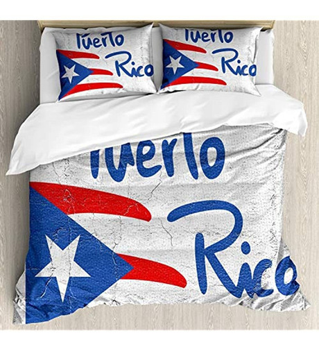 Juego De Funda Nórdica Lunarable Puerto Rico, Bandera Dibuja