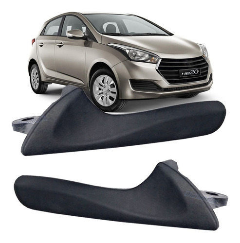 Par 2 Maçaneta Interna Gatilho Porta Hb20 Hb20s Preto
