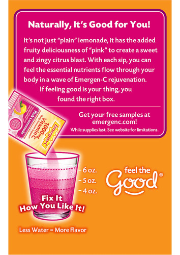 Emergen-c Polvo Vitamina C 1000 Mg Limonada Rosa 30 Sobres