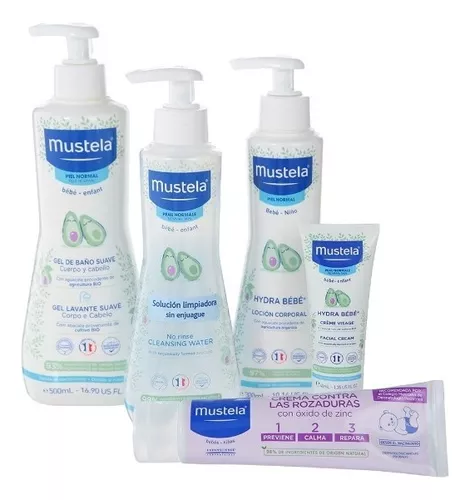 Kit Mustela Bebé Baby Aguacate Gel Baño Body Lotion Esponja