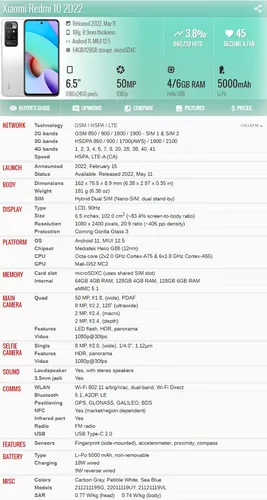 Xiaomi Redmi 10 2022 21121119vl 4gb 128gb Dual Sim Duos