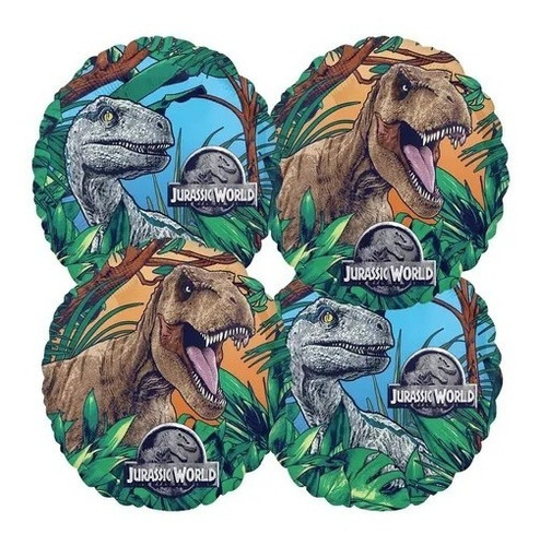 4 Globos Jurassic World Trex Dinosaurios Met 18 Fiesta Park