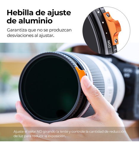 K&f Concept Filtro 49mm Nd Variable Nd2-400 Densidad Neutra