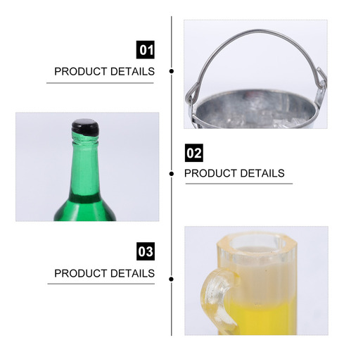 Conjunto De Garrafas De Gelo Em Miniatura De Cerveja, Copos