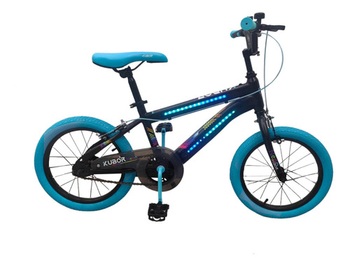 Bicicleta Para Niño De Montaña Neon Rodada 20 Kubor Luz Led Color Azul Tamaño del cuadro 20 "