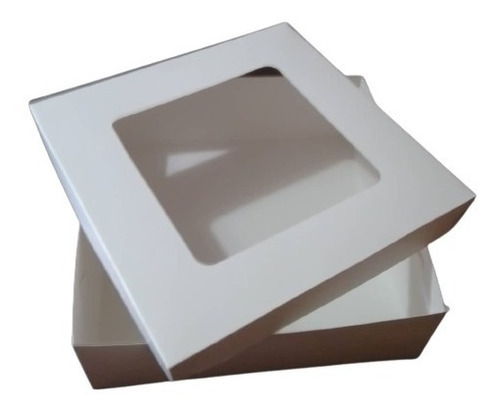 Cajas Blancas 30x30x10 Con Visor / Pack De 6 Unid.