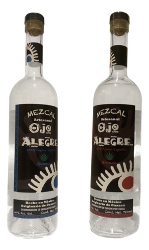 2 Pack Mezcal Ojo Alegre Bronco Y Quieto 100% Artesanal