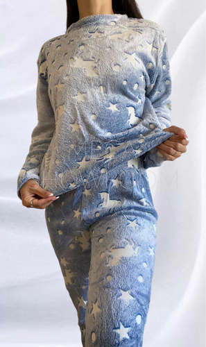 Imagen 3 de 9 de Pijama Polar Suave Mujer Invierno