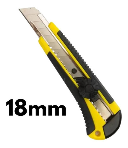 Estilete retrátil Fertak Estilete Profissional 18mm cor amarelo/preto - 1 unidade