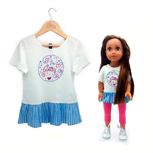Imagen 2 de 2 de Bff Witty Girls Remera Yo Soy Ingeniosa Im Witty Nena Muñeca