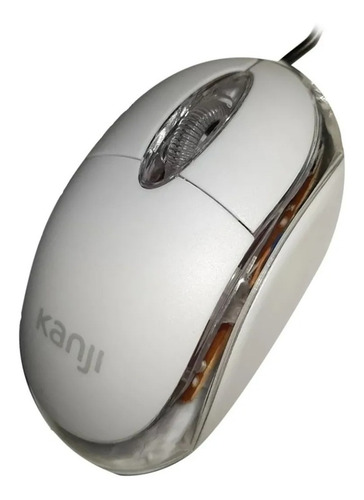 Imagen 2 de 6 de Mouse Óptico Convencional Kanji 800 Dpi C/luz Led Blanco