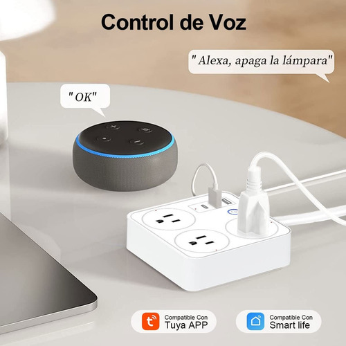 Regleta Inteligente Con Usb Inteligente, Enchufe Inteligente