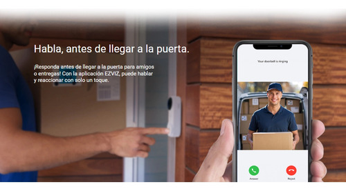 Timbre Con Cámara Wi-fi Ezviz Cs-db2kit Cámara De 3mp, Blanco