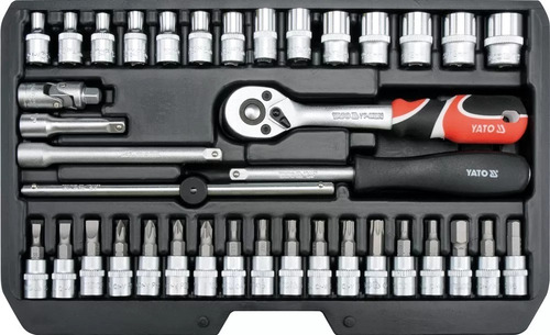 Juego Set De Dados 1/4 38 Piezas Yato Yt-14471 Maleta/ Ecban