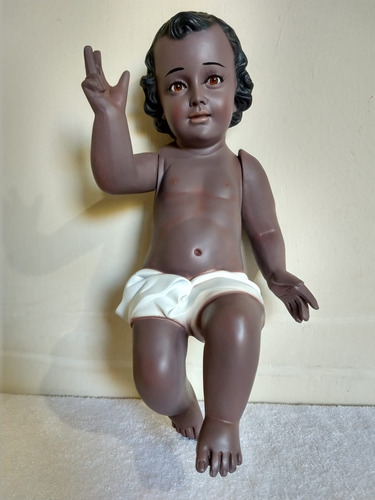 Niño Dios Morenito De 40 Cm Hecho De Resina Y Brazos Móviles