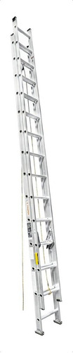 Escalera Extensible 28 Pasos Capacidad 150 Kg Truper 16748 Color Plateado