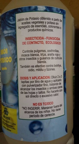 Imagen 2 de 2 de Jabon Potasico Solfos 250 Insecticida Funguicida Organico