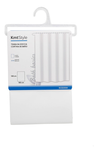 Cortina Para Baño De Peva Impermeable 180x180 Cm Color Blanc Color Blanco White