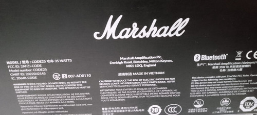 Amplificador P/ Guitarra 25w, Marshall Code25 Color Negro Negro (Usado)