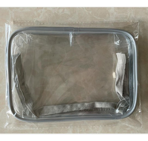 2 Bolsa De Maquillaje Transparente Contenedor Portátil Gris