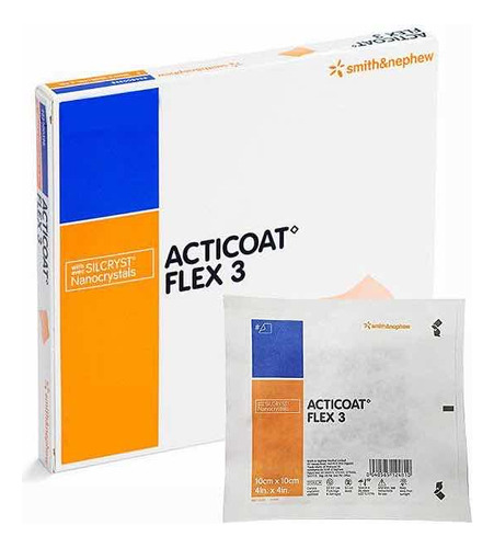 Curativo Acticoat Flex 3 Com Prata 10cm X 10cm - 1 Unid - Nf